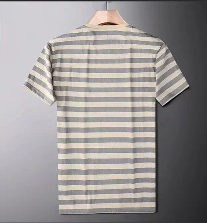 Cole | Camiseta de Rayas Algodón-Seda