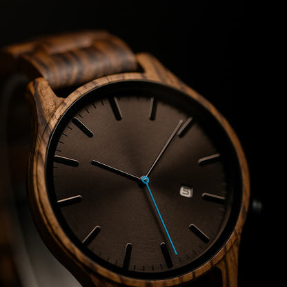 Elias | Reloj Madera Nogal Cuarzo