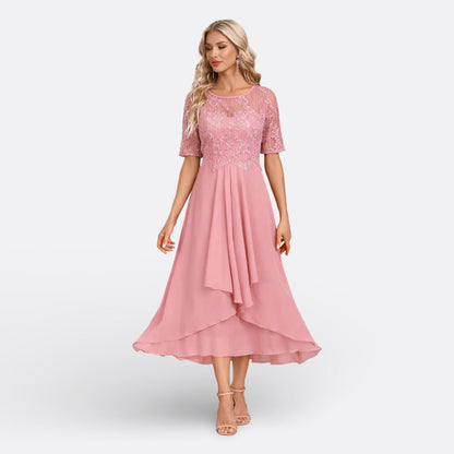 Mariana | Vestido de Encaje con Mangas Cortas