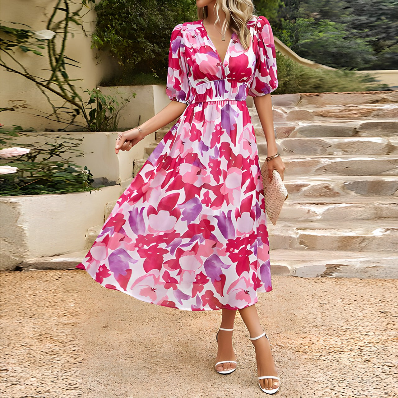 Annelie | Vestido Midi Floral de Ensueño