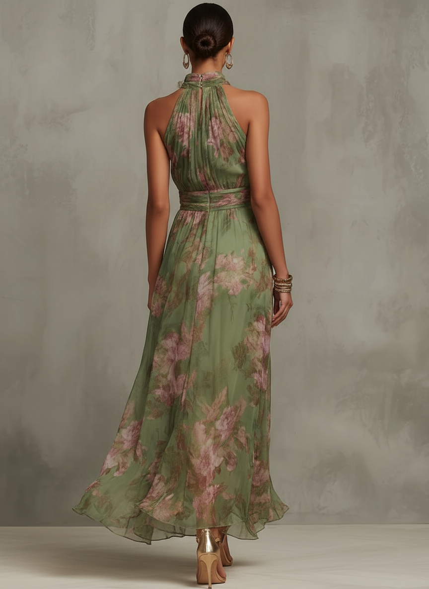 Livia | Maxi Vestido Halter Floral