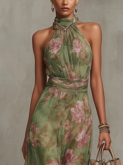 Livia | Maxi Vestido Halter Floral