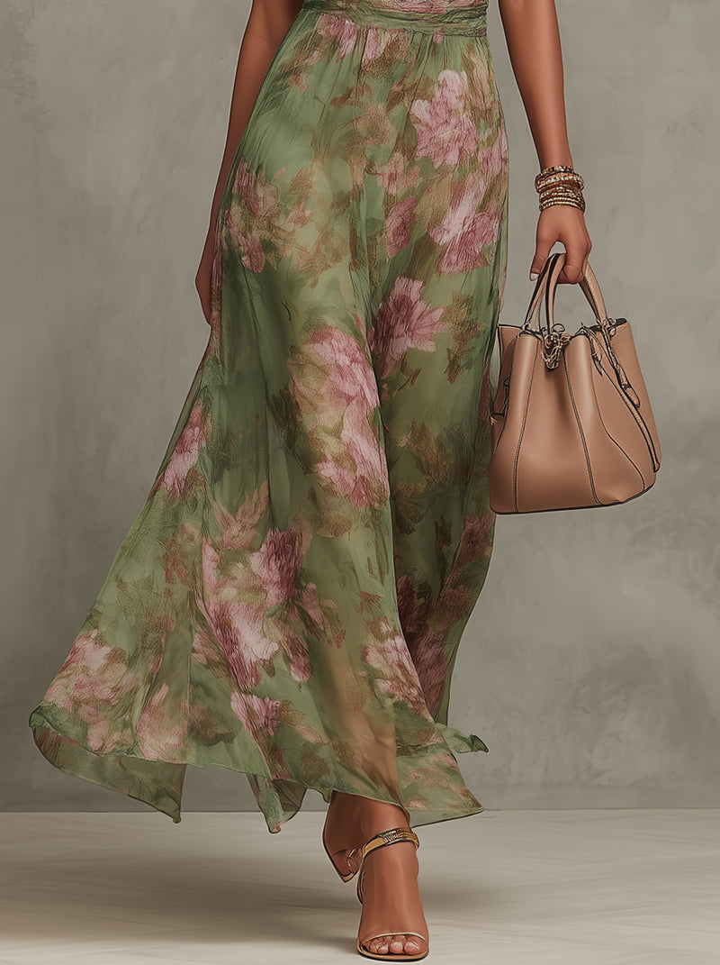Livia | Maxi Vestido Halter Floral