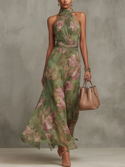 Livia | Maxi Vestido Halter Floral
