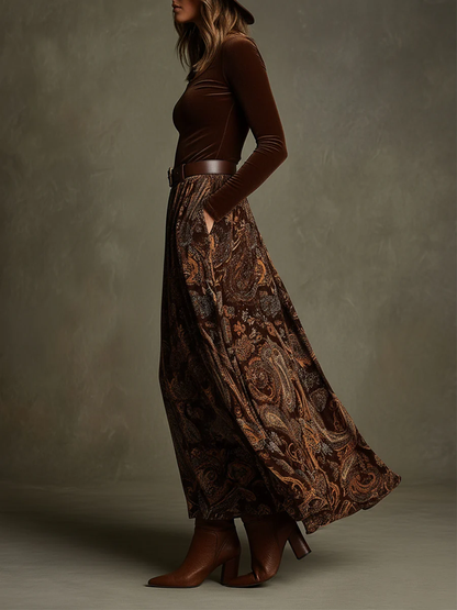Candelaria | Conjunto de Terciopelo y Falda Maxi