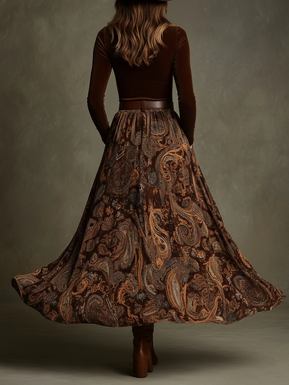Candelaria | Conjunto de Terciopelo y Falda Maxi