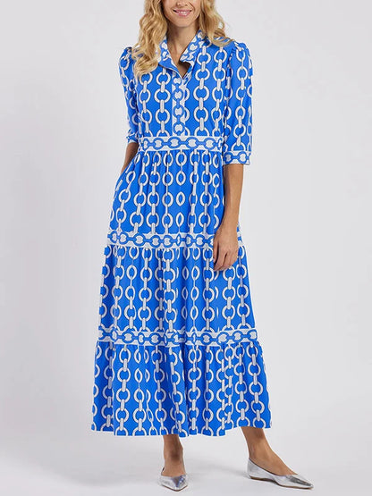 Alyana | Vestido Midi con Patrón de Cadena