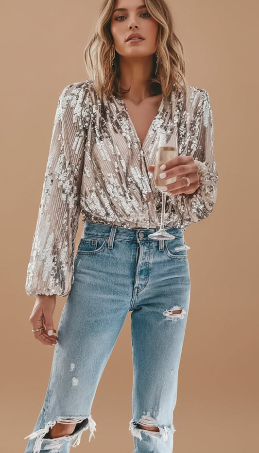 Amara | Blusa con Brillo Elegante