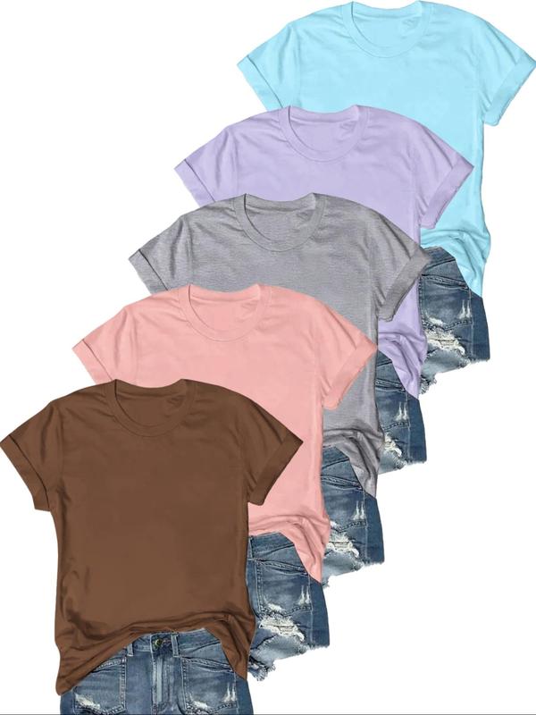 Olive | Camiseta Casual de Manga Corta (Pack de 5)