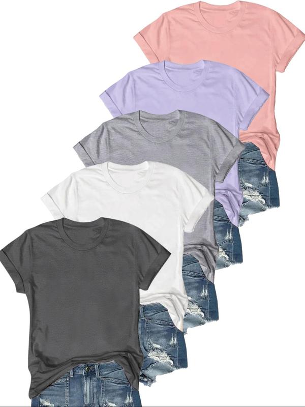 Olive | Camiseta Casual de Manga Corta (Pack de 5)