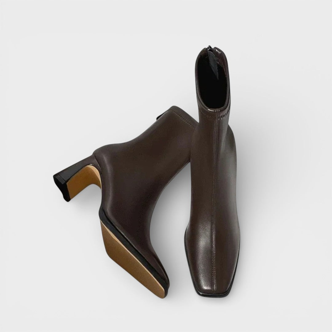 Botines Vintage Punta Cuadrada Mujer