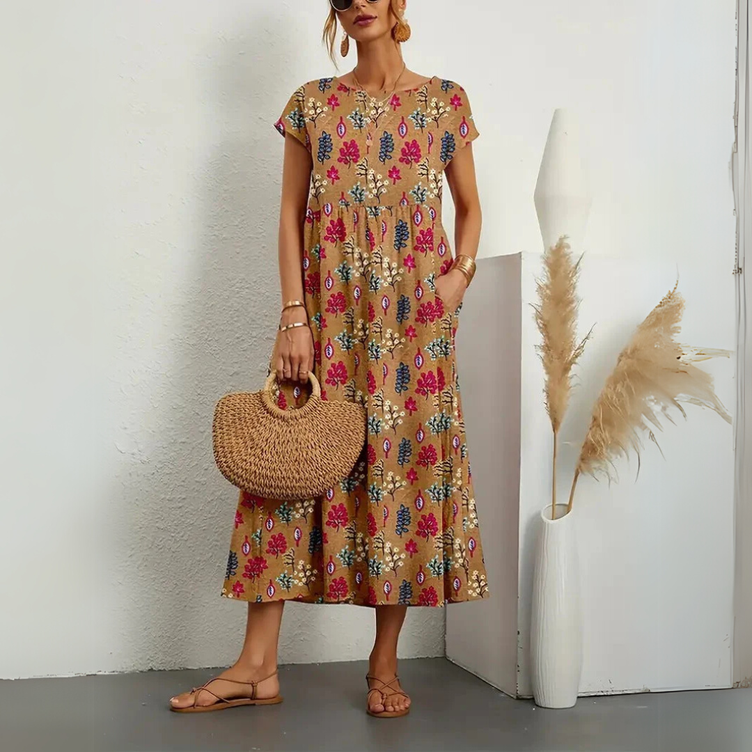 Florene | Vestido Midi Floral Fresco