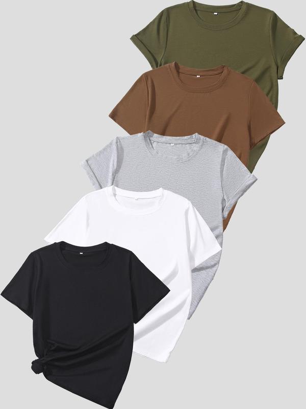 Olive | Camiseta Casual de Manga Corta (Pack de 5)