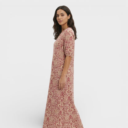 Vestido Maxi Boho Escote Pico