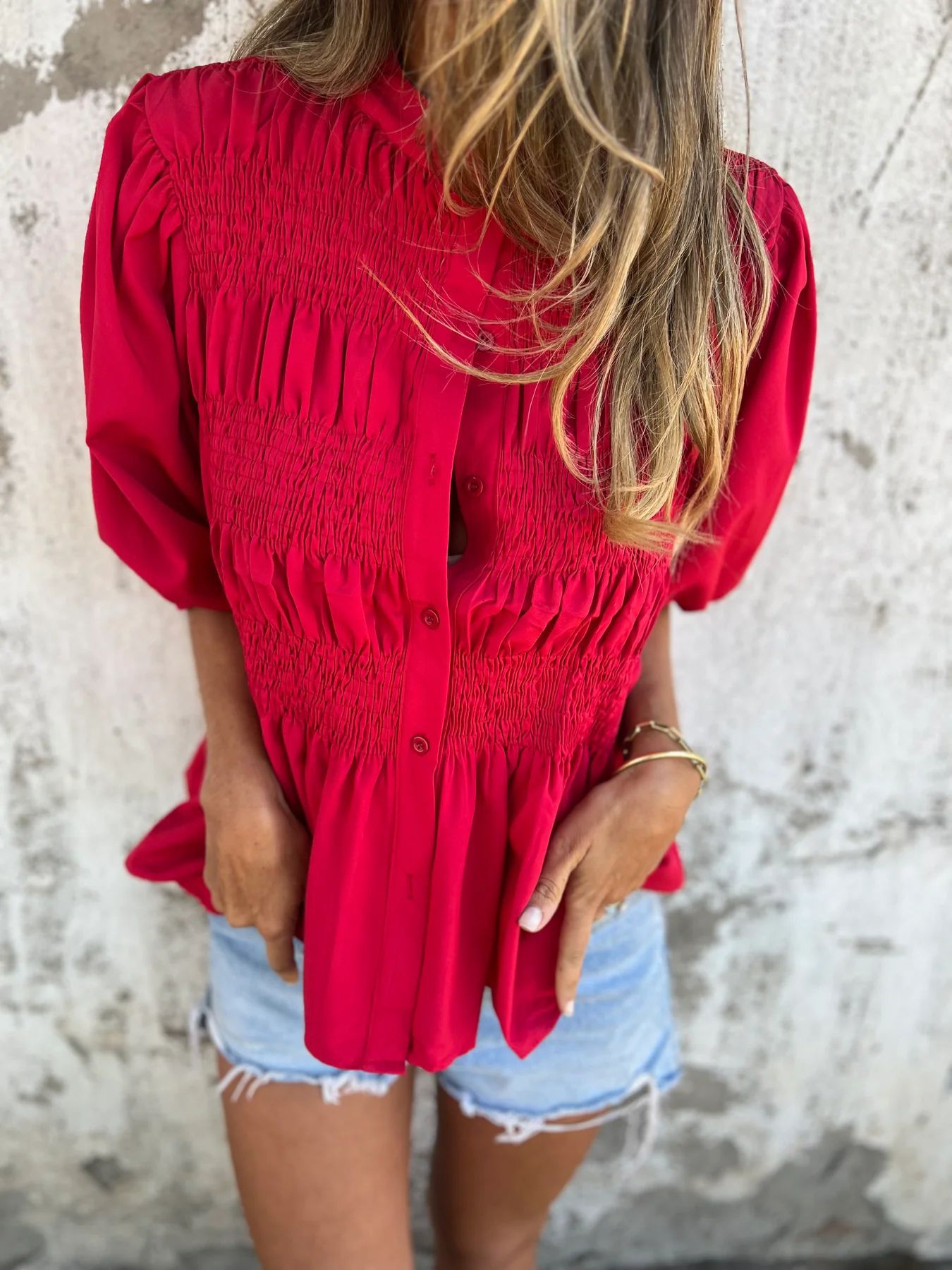 Eliza | Blusa Plisada Botones