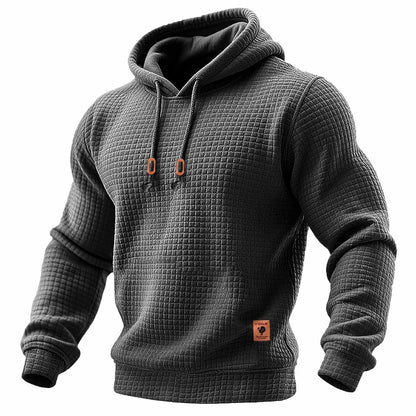 Anthony | Sudadera de manga larga con capucha acolchada waffle