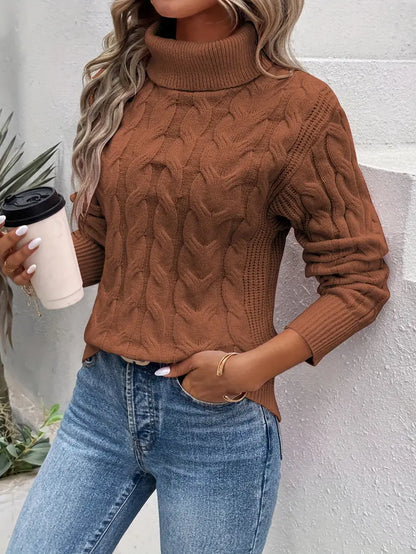 Maika | Jersey de Cuello Alto de Punto Trenzado