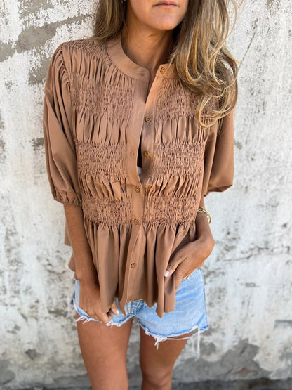 Eliza | Blusa Plisada Botones