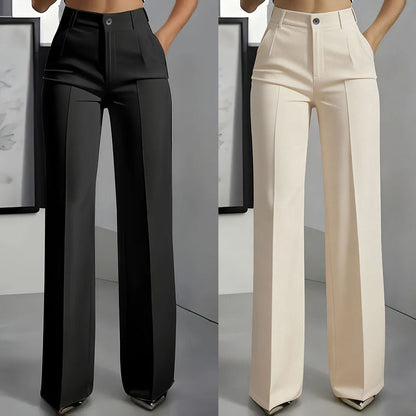Victoria | Pantalones Traje Cintura Alta Pierna Recta