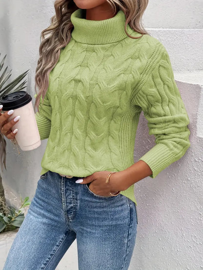 Maika | Jersey de Cuello Alto de Punto Trenzado