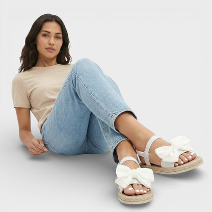 Sandalias Planas Lazo Mujer