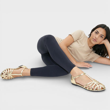Sandalias Planas Tiras Cruzadas Mujer