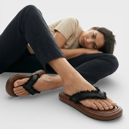 Sandalias Planas Flecos Mujer