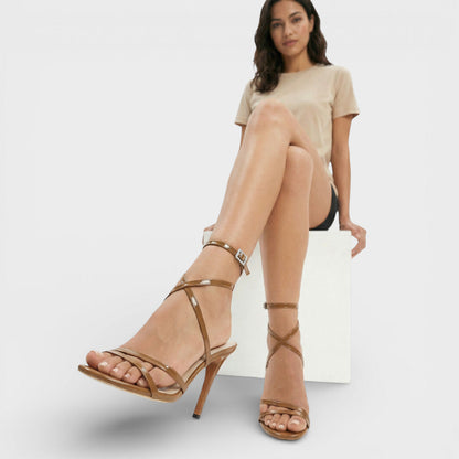 Sandalias Tacón Mujer Tiras Tobillo