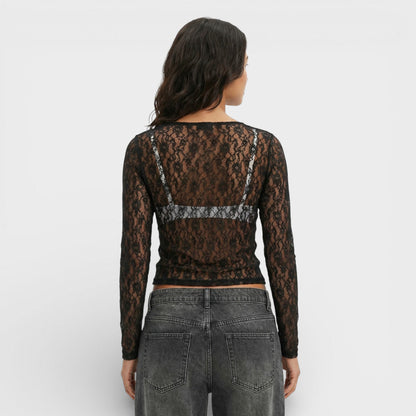 Top Encaje Transparente Mujer