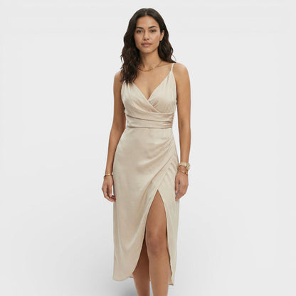 Vestido Maxi Cruzado Con Abertura