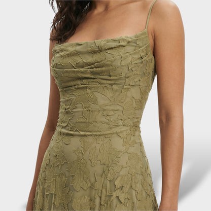 Vestido Fiesta Largo Espalda Abierta Floral
