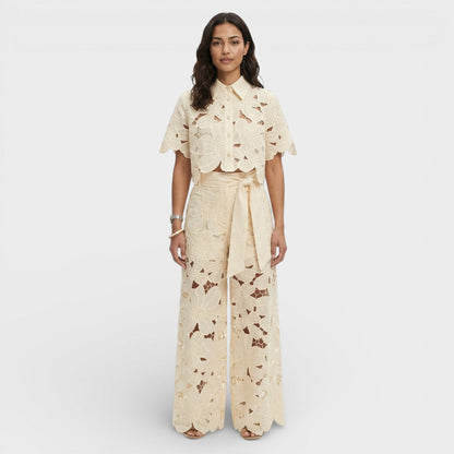 Conjunto Elegante Mujer Camisa Pantalón