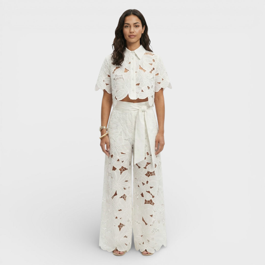 Conjunto Elegante Mujer Camisa Pantalón