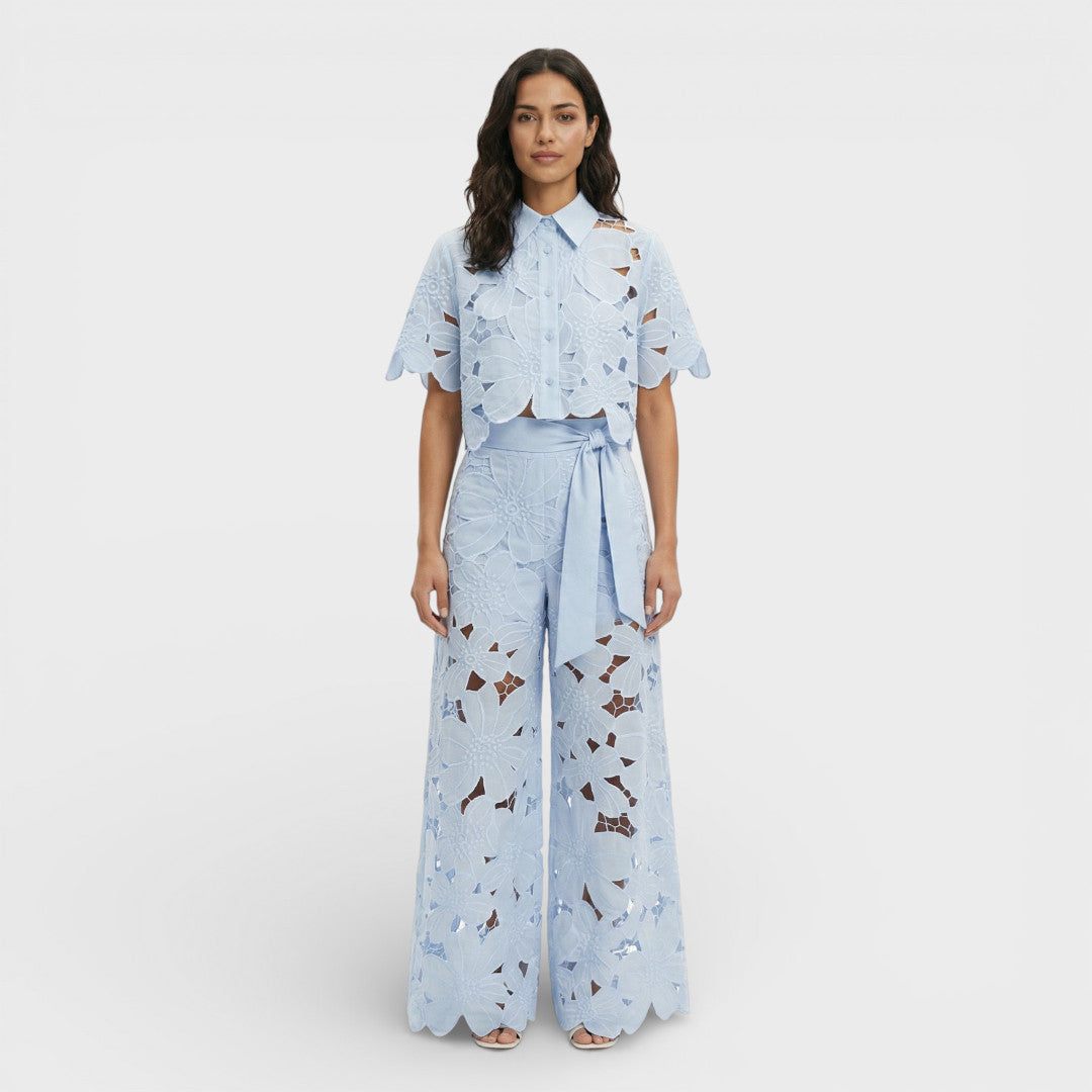 Conjunto Elegante Mujer Camisa Pantalón