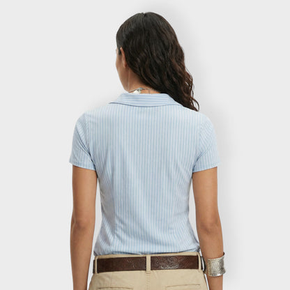 Camisa Rayas Mujer Manga Corta
