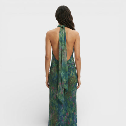 Vestido Largo Fiesta Estampado Artístico