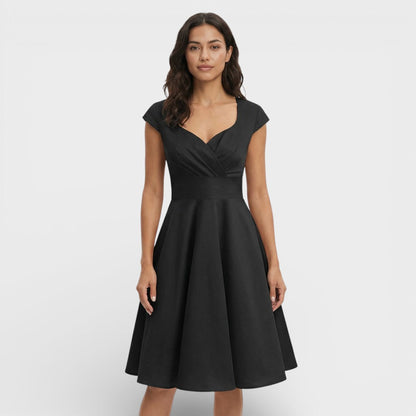 Vestido Midi Rosa Retro Cóctel
