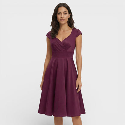 Vestido Midi Rosa Retro Cóctel