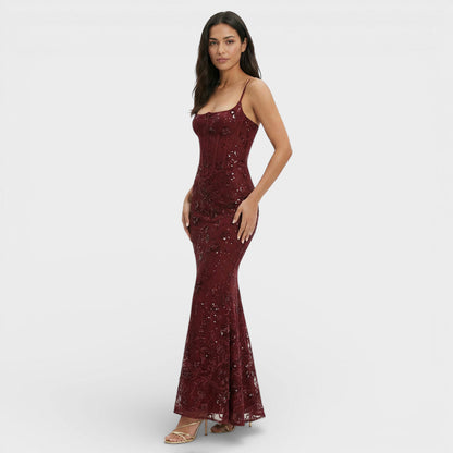 Vestido Largo Fiesta Lentejuelas Mujer