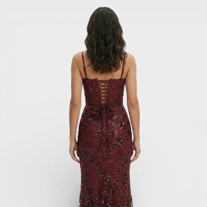 Vestido Largo Fiesta Lentejuelas Mujer