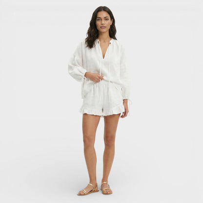 Conjunto Blanco Mujer Blusa Shorts