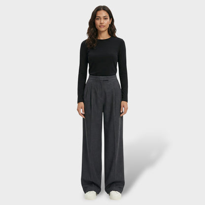 Pantalones Anchos Tiro Alto Mujer