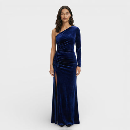 Vestido Midi Terciopelo Elegante Mujer