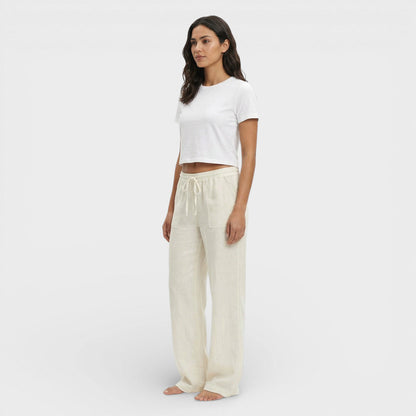 Pantalones Lino Mujer Cintura Elástica