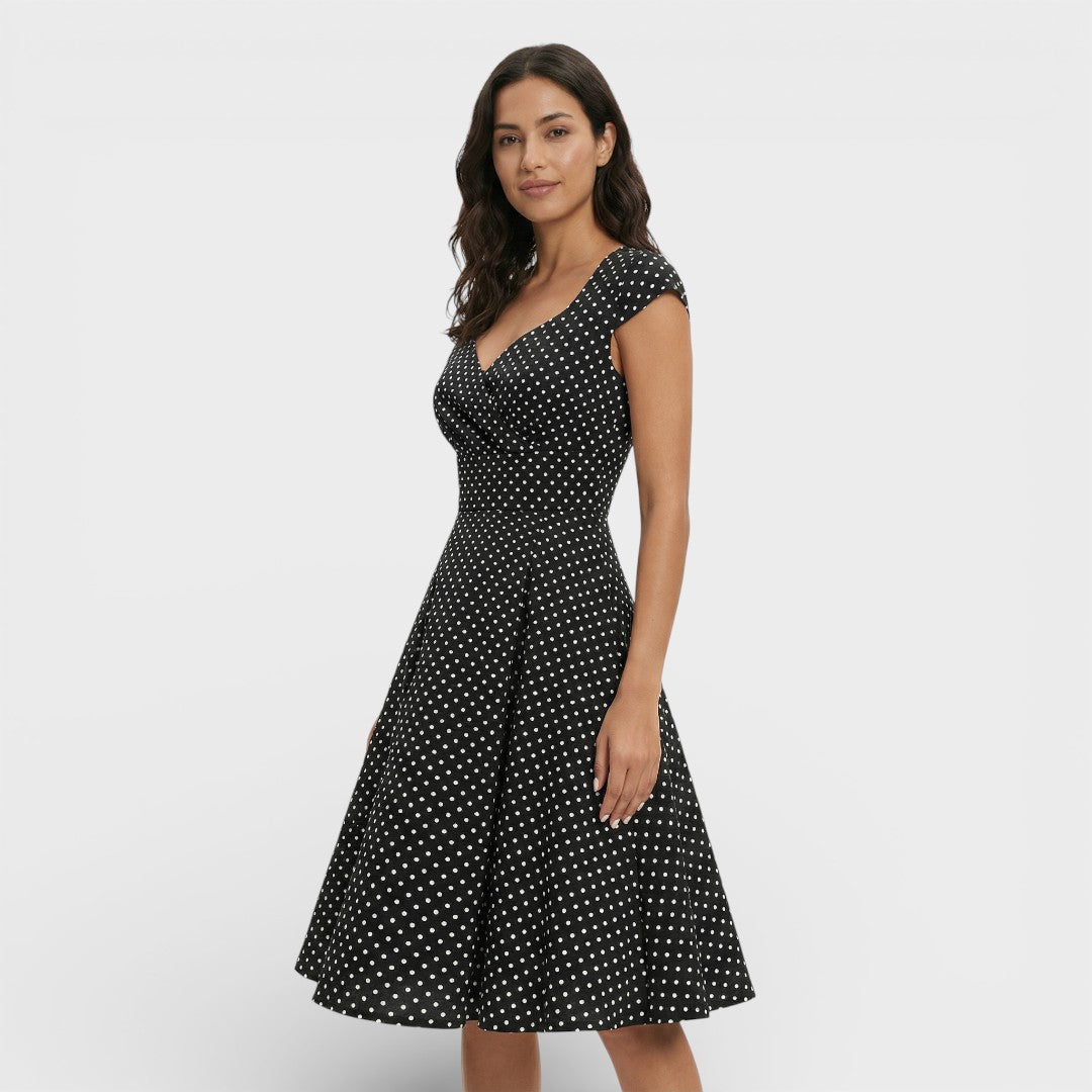 Vestido Midi Rosa Retro Cóctel