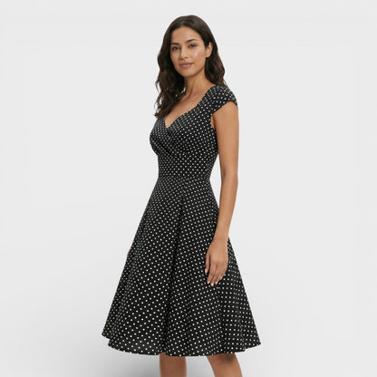 Vestido Midi Rosa Retro Cóctel