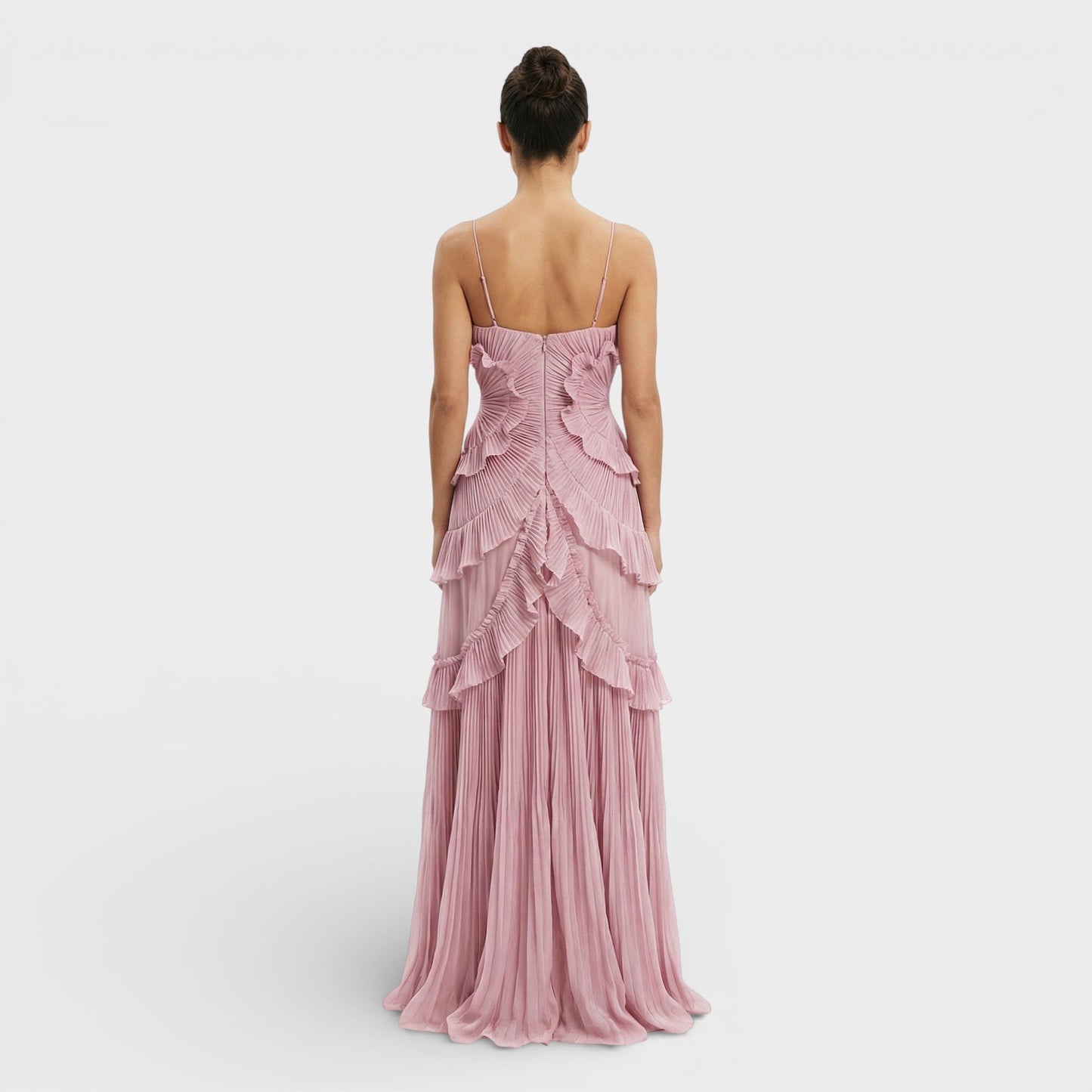 Vestido Largo Halter Plisado Mujer