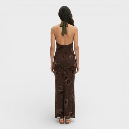 Vestido Maxi Bordado Floral Mujer
