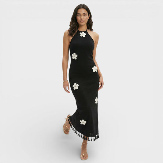 Vestido Mini Floral Cuello Alto