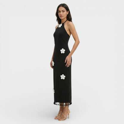 Vestido Mini Floral Cuello Alto